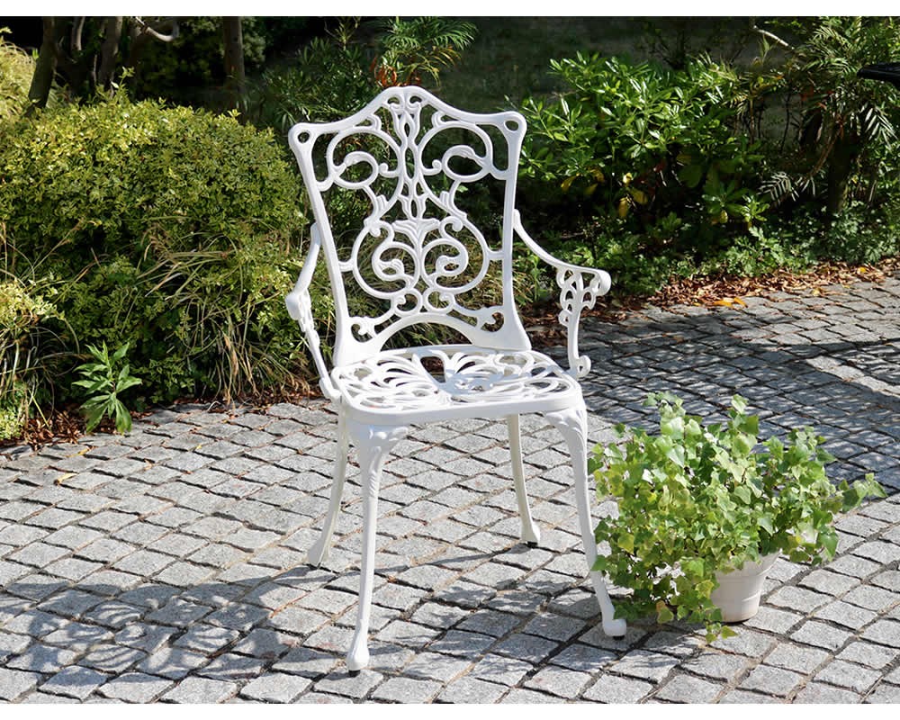 ガーデンチェア 単品 幅55.5cm 奥行56.5cm 高さ90cm 庭の椅子 