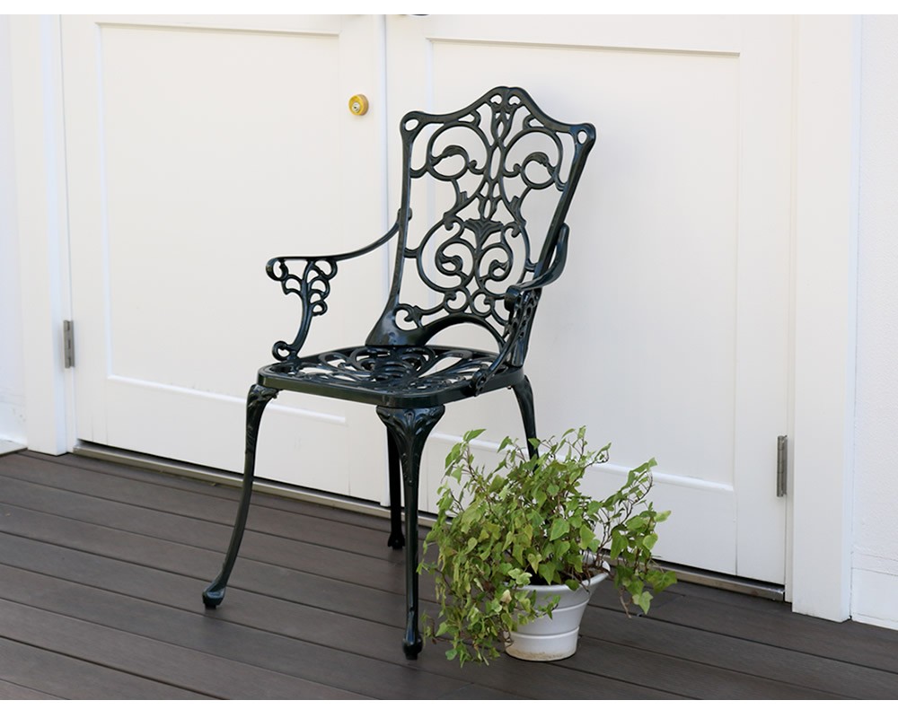 ガーデンチェア 単品 幅55.5cm 奥行56.5cm 高さ90cm 庭の椅子 