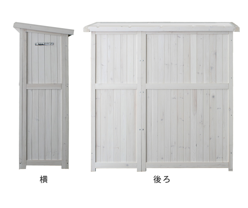 木製大型収納庫（三つ扉） KTDS1600 物置、車庫