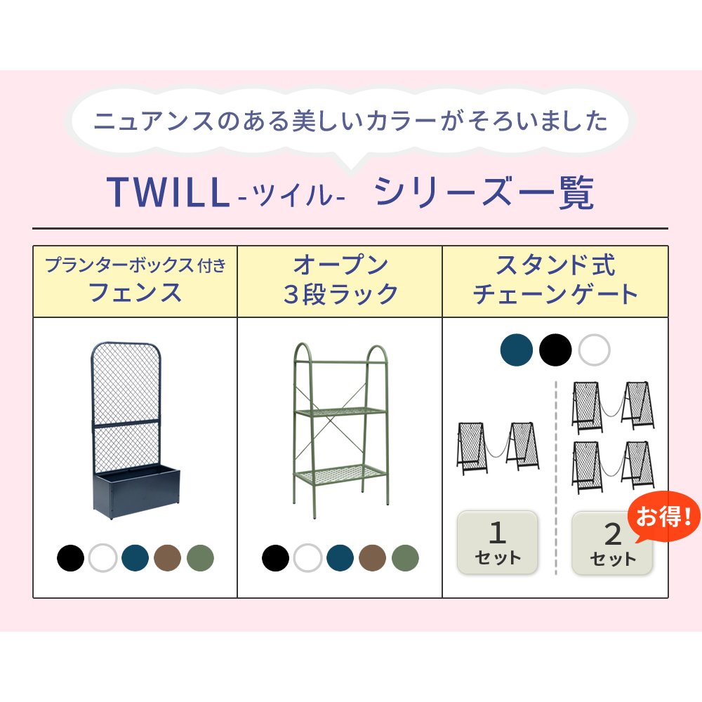 プランターBOX付きフェンス「TWILL」（ツイル） TW001 : tw001 : DIY