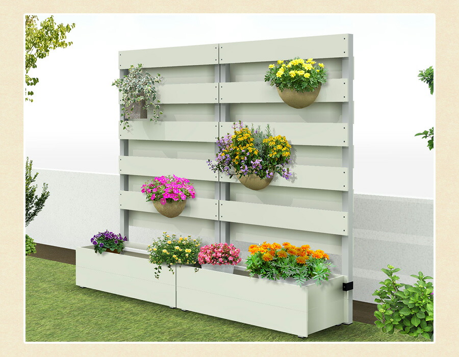 プランター付きフェンス フルブラインド 高さ150cm幅90cm板間隔0cm