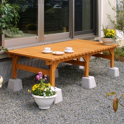 タカショー 縁台 ウッディーDX縁台 W180×D58×H40cm ナチュラルm タカショー 縁台 デッキ 木製 縁側 踏み台 イス / ウッディーDX縁台