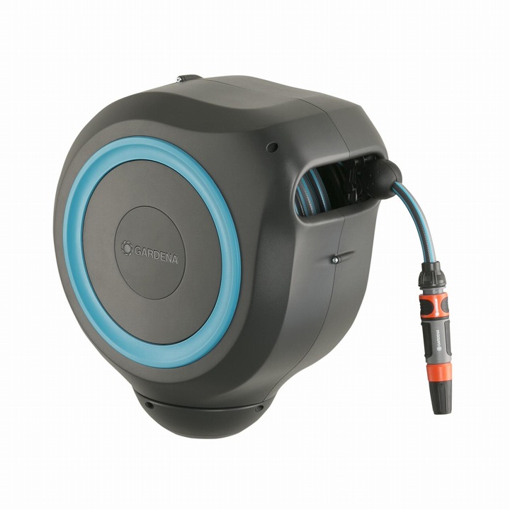 散水 水やり 水遊び GARDENA ガルデナ タカショー / 壁掛用自動巻取りホースボックス M シルバー ターコイズブルー /小型 (rco) |  | 02