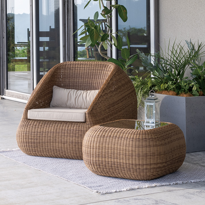 タカショー Loom Garden イス チェア 屋外 ファニチャー ラタン