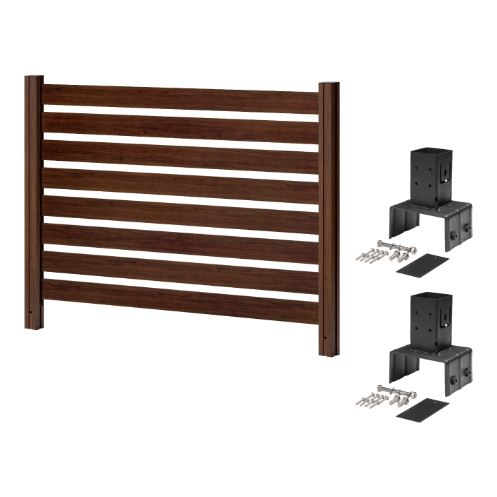 タカショー 境界 DIY / 美WOODシンプルボーダーフェンス 基本セット 12cmブロック用 ナチュラルウッド ブラウンウッド ミルキーウッド /中型の画像