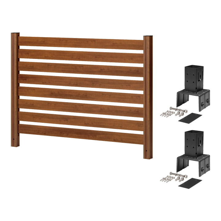 タカショー 境界 DIY / 美WOODシンプルボーダーフェンス 基本セット 10cmブロック用 ナチュラルウッド ブラウンウッド ミルキーウッド /中型の画像