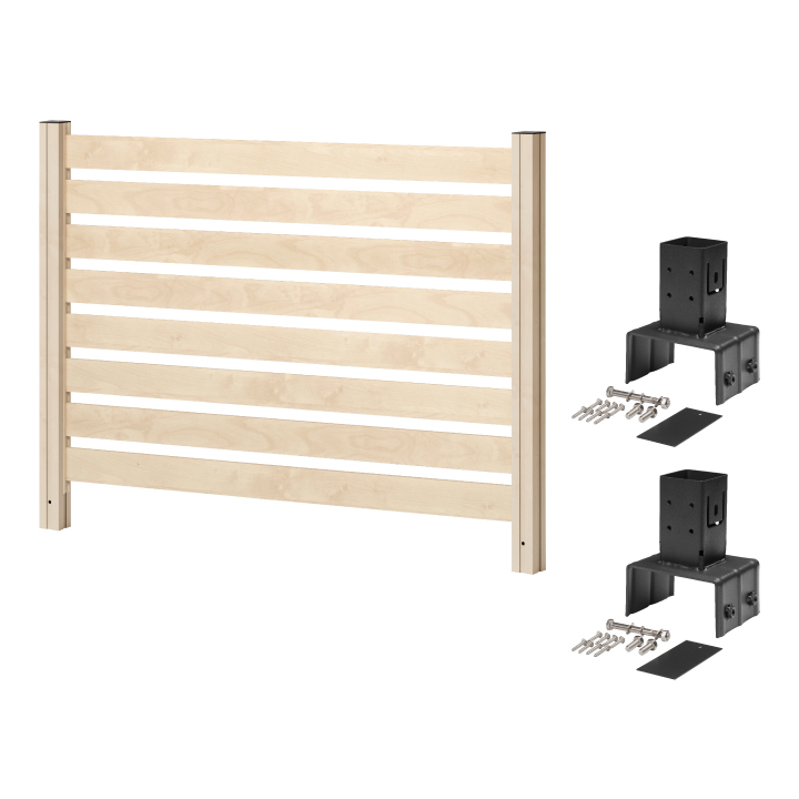 タカショー 境界 DIY / 美WOODシンプルボーダーフェンス 基本セット 12cmブロック用 ナチュラルウッド ブラウンウッド ミルキーウッド /中型の画像