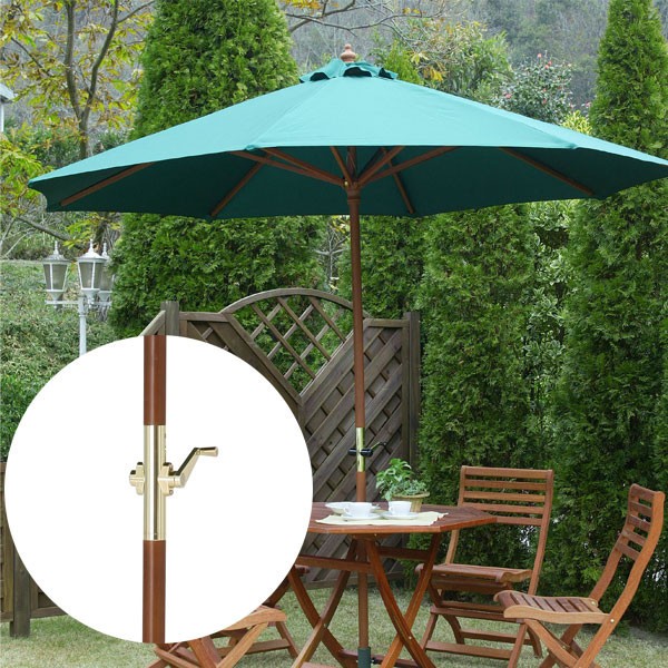 ガーデンパラソル ウッドパラソル タカショー 270cm エンジ 紫外線