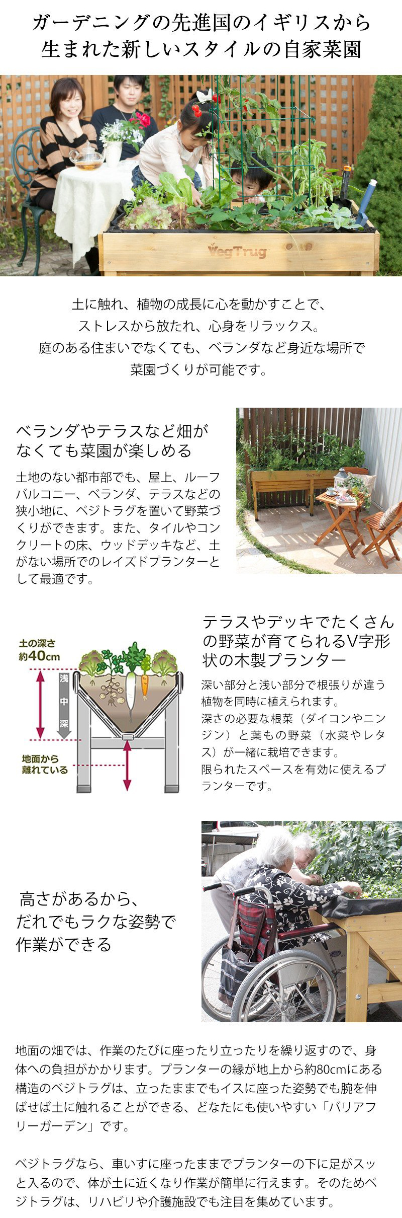 タカショー 鉢 プランター ベジトラグ 菜園 スタンド 木製