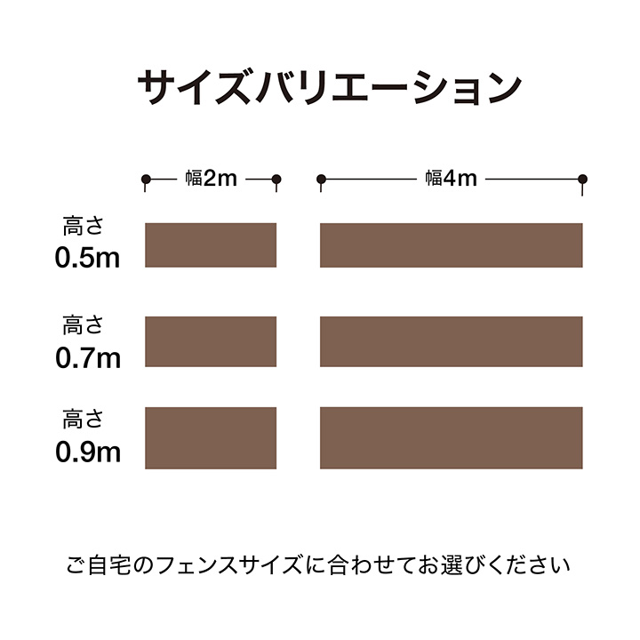 タカショー 日本製 日よけ サンシェード オーニング 紫外線 UV カット 目隠し 遮光 / メッシュフェンス目かくしシェード 2×0.7m モカ グレー /小型 関連画像4
