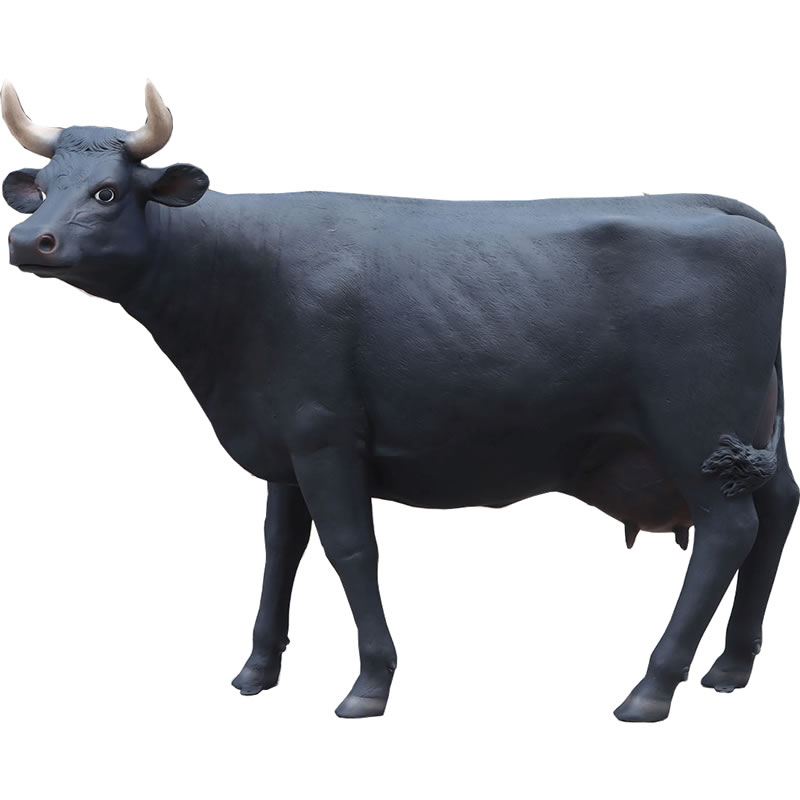 原寸大の黒毛牛 FRP オブジェ 動物 牛 黒毛 和牛 置物 うし 大型 店舗