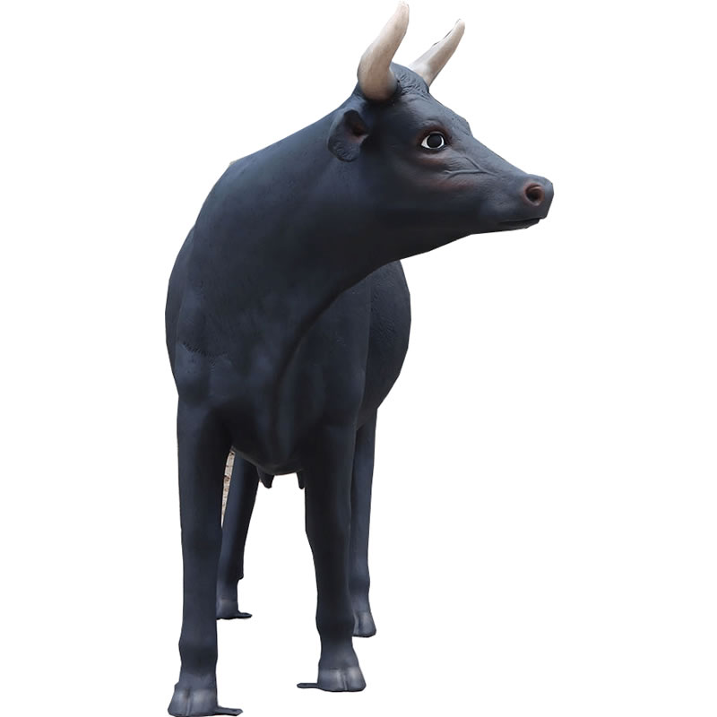 原寸大の黒毛牛 FRP オブジェ 動物 牛 黒毛 和牛 置物 うし 大型 店舗
