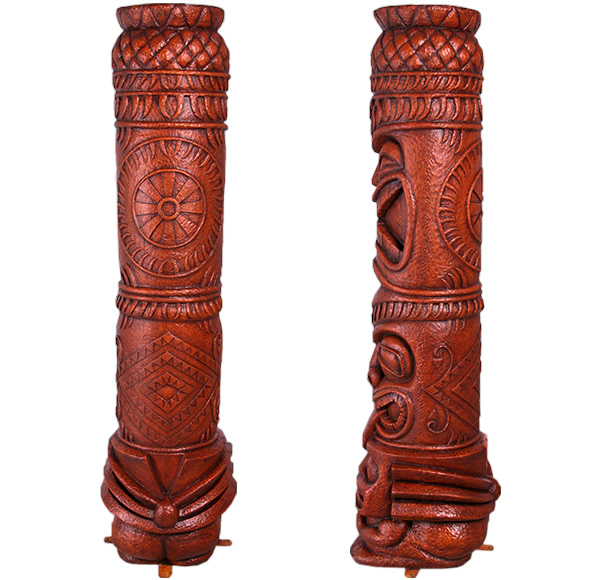 ②トーテムポール風石材彫刻 約200センチ GUAM トーテムポール風 木製彫刻 約15cm - メルカリ