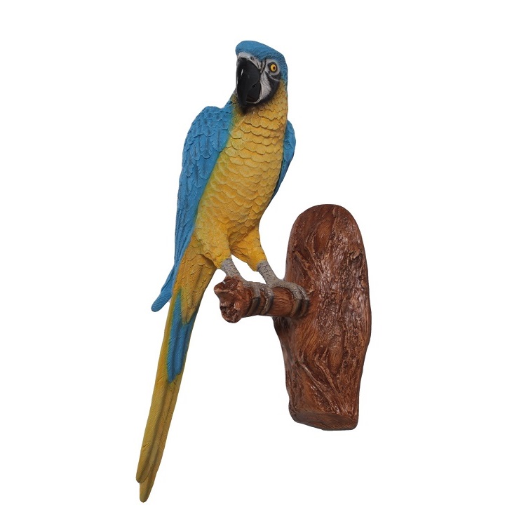 特大　オウム 置物 リアル 30cm インテリア 飾り　オブジェ　アメリカン オウム 壁掛け用 鳥 渡り鳥 南国 野鳥 壁飾り インコ リアル 実物大