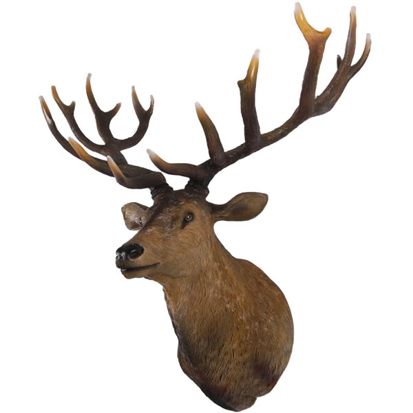 牡鹿の頭部 大型 壁掛け リアル 壁飾り オブジェ 置物 かわいい シカ