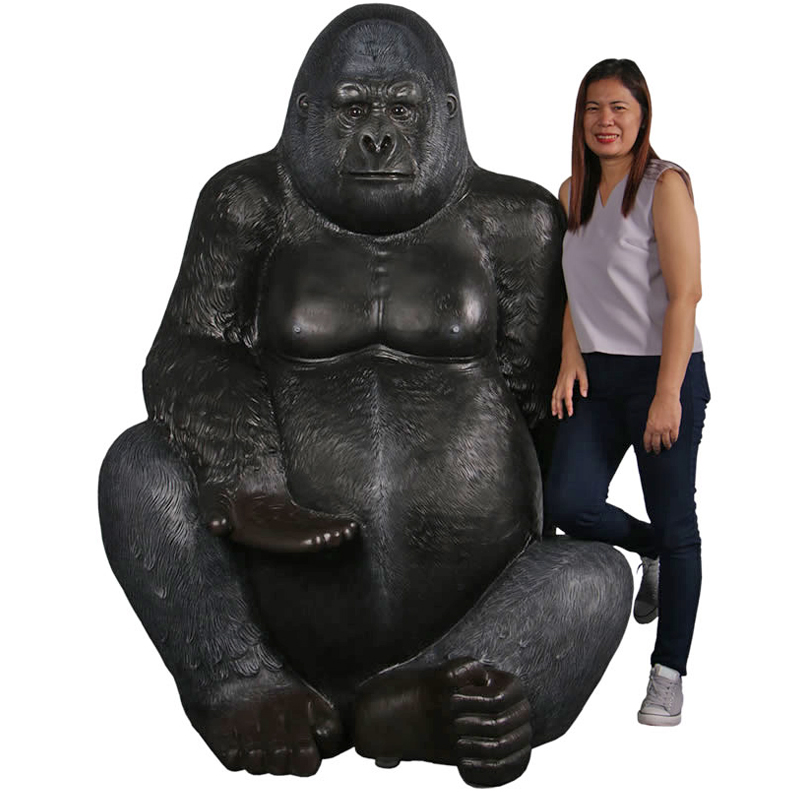 大型 シルバーバックゴリラ 180cm実物大 大きい マウンテンゴリラ 置物
