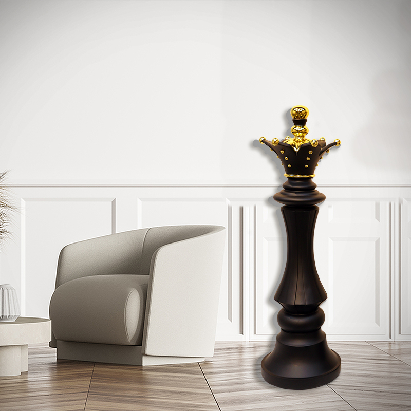 等身大のチェス 駒 クイーン ブラック 黒 巨大 大きい FRPオブジェ