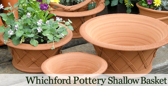 ウィッチフォード 植木鉢 シャローバスケット ハンドル付 直径