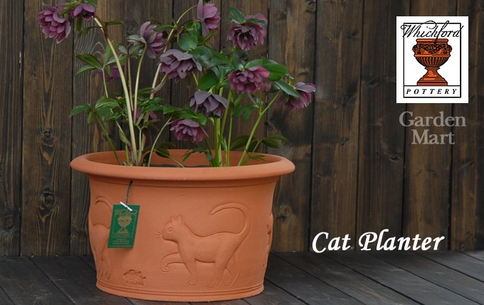 ウィッチフォード 植木鉢 キャットプランター 直径36cmサイズ