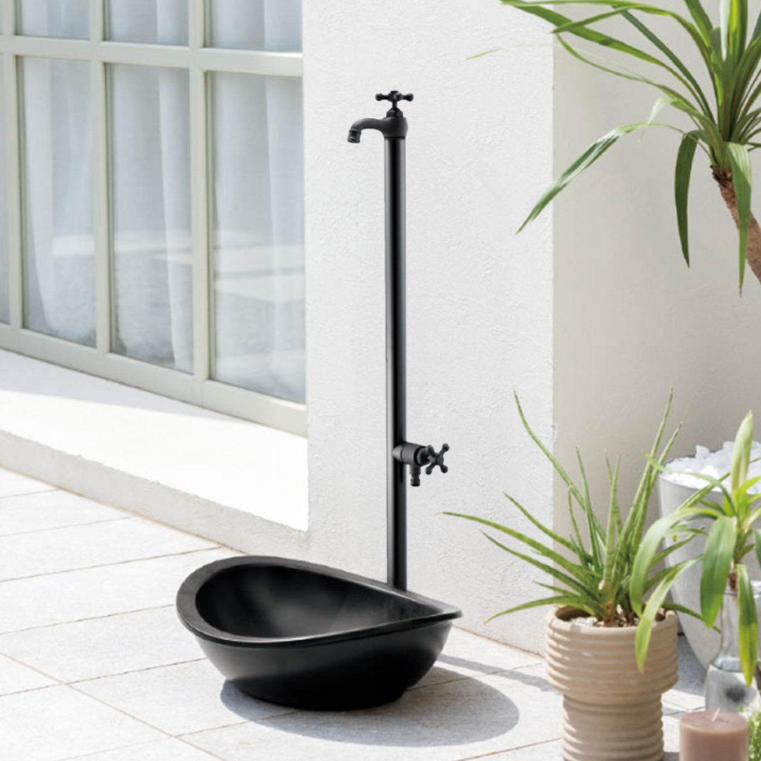 一口水栓・蛇口一体型水栓柱カンナ/KANNAカンナオールブラック※水受け別売[オンリーワンクラブ/Only one club](メーカー直送・代金引換不可)_3