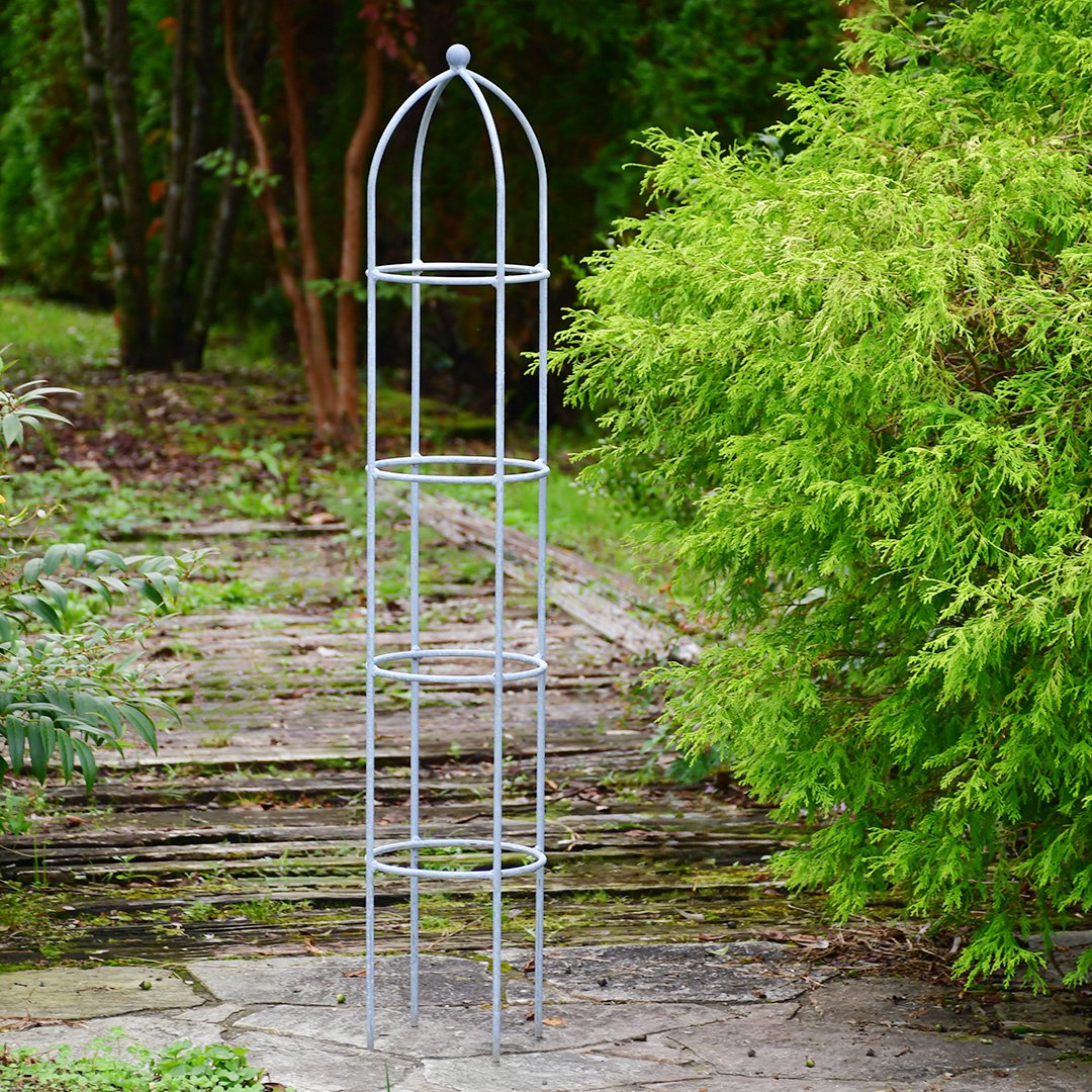 日本製 アイアン オベリスク スフィア ジンク 1.2m トピアリー