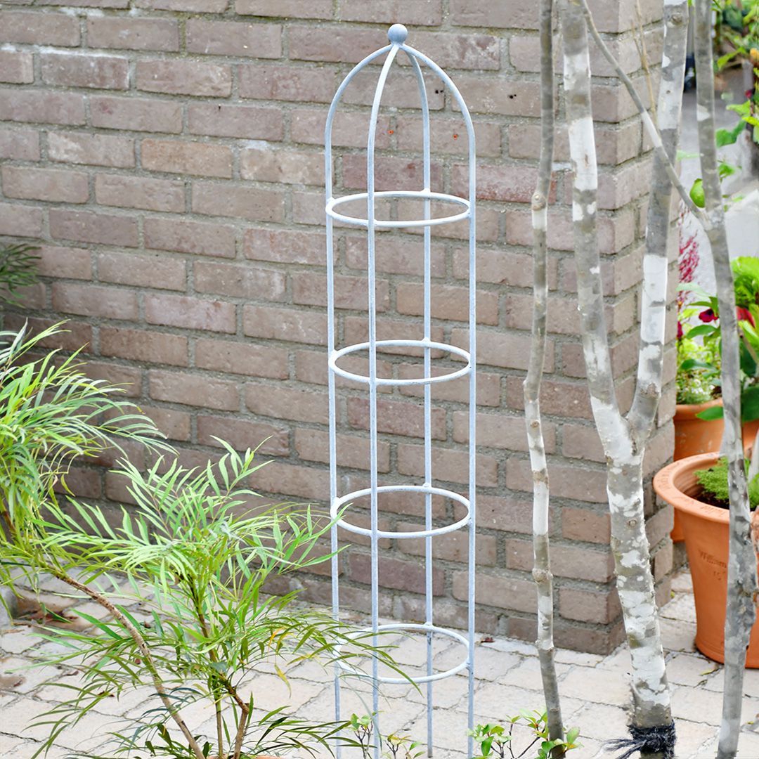 日本製 アイアン オベリスク スフィア ジンク 1.2m トピアリー