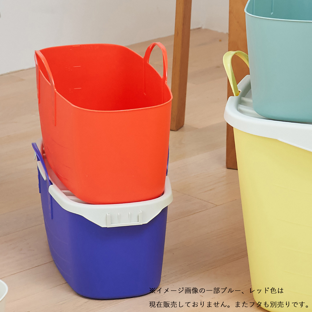 スタックストー ON BAQUET 4枚 四角いやわらか収納バケツ stacksto, baquet L slim スタック