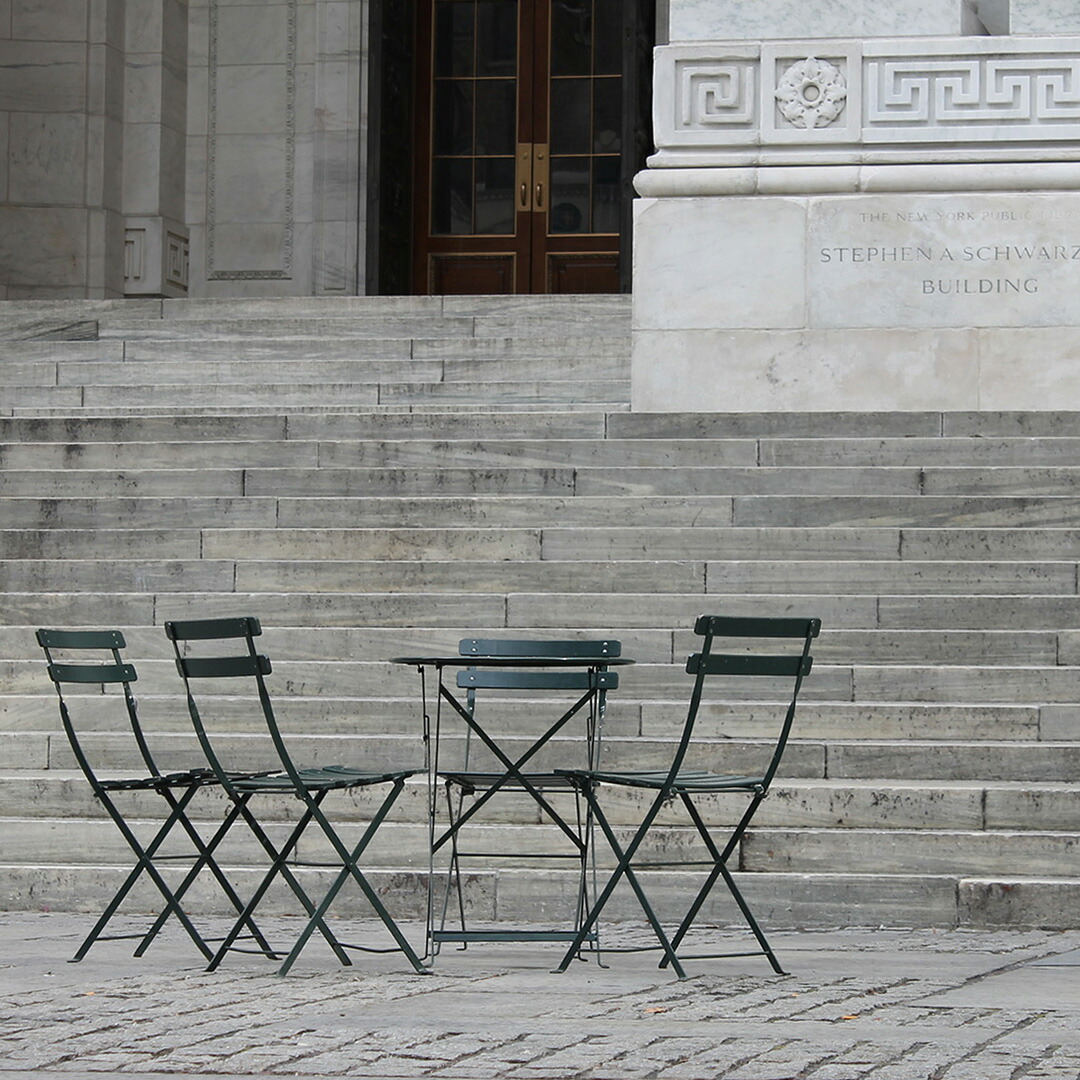 フランス生まれファニチャー ビストロ メタルチェア(2脚)&ラウンド