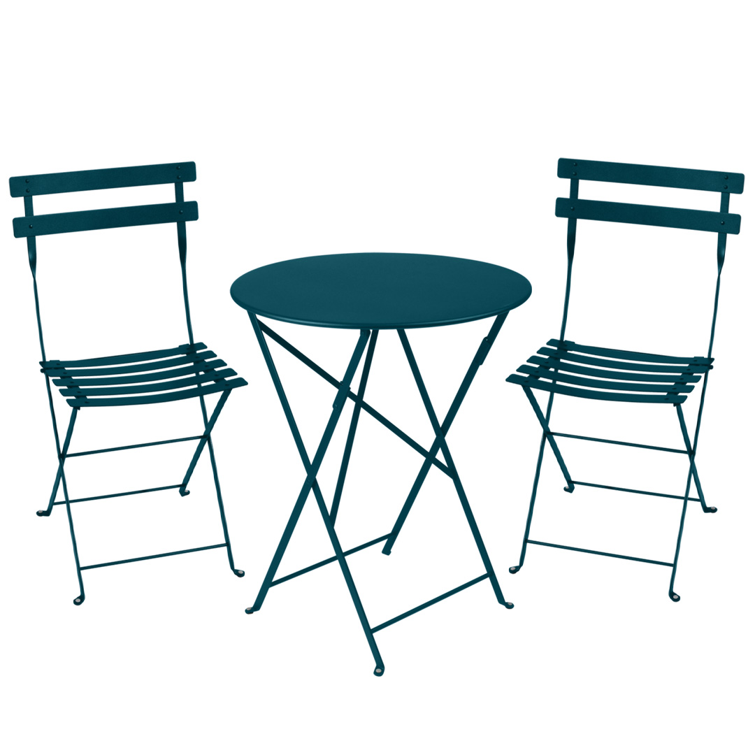 ビストロ メタルチェア(2脚)&ラウンドテーブル フランス生まれファニチャー ビストロ メタルチェア(2脚)&ラウンド