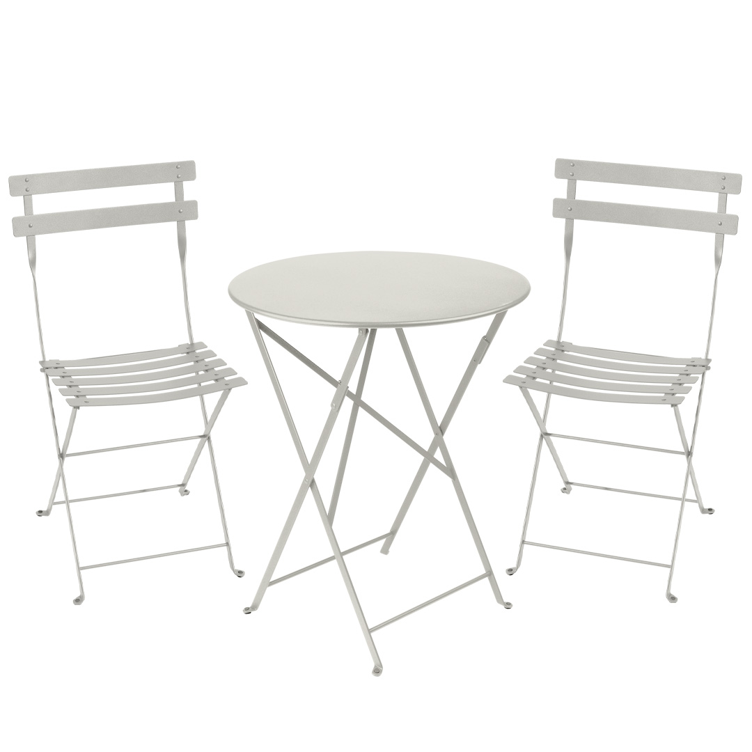 ビストロ メタルチェア(2脚)&ラウンドテーブル フランス生まれファニチャー ビストロ メタルチェア(2脚)&ラウンド