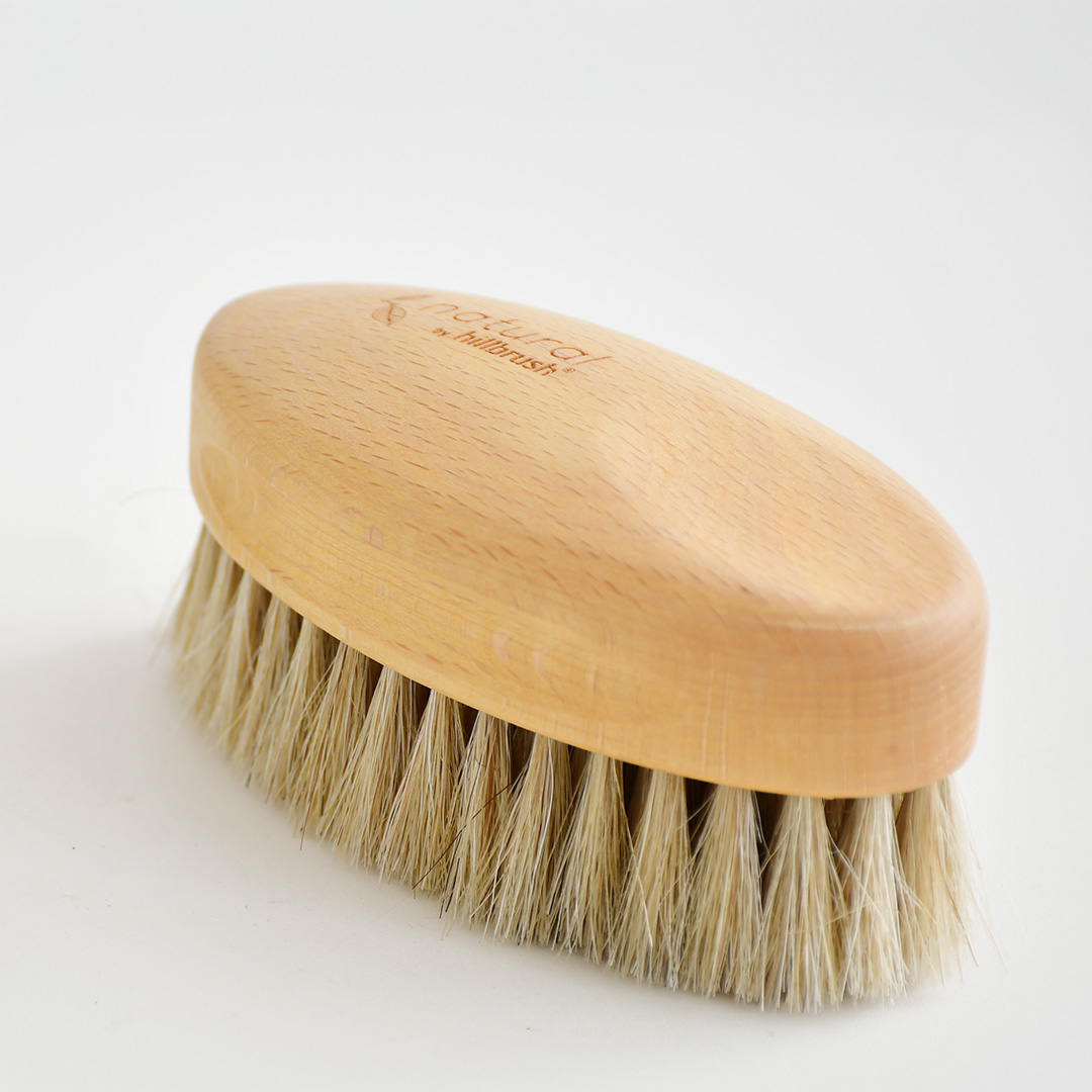 イギリス製 ヒルブラシ 靴磨き用 ラージ シューシャインブラシ ソフト HBN118 HBN119 Natural by Hillbrush 馬毛ブラシの画像