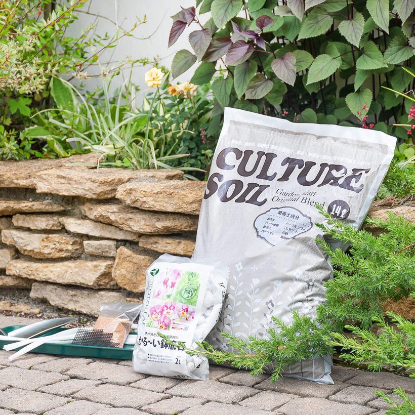 植木鉢(プランター)、鉢底石、鉢底ネット、観葉植物用培土セット 植え替えの必需品】鉢底石（軽石）と鉢底ネット※培養土と併用してお