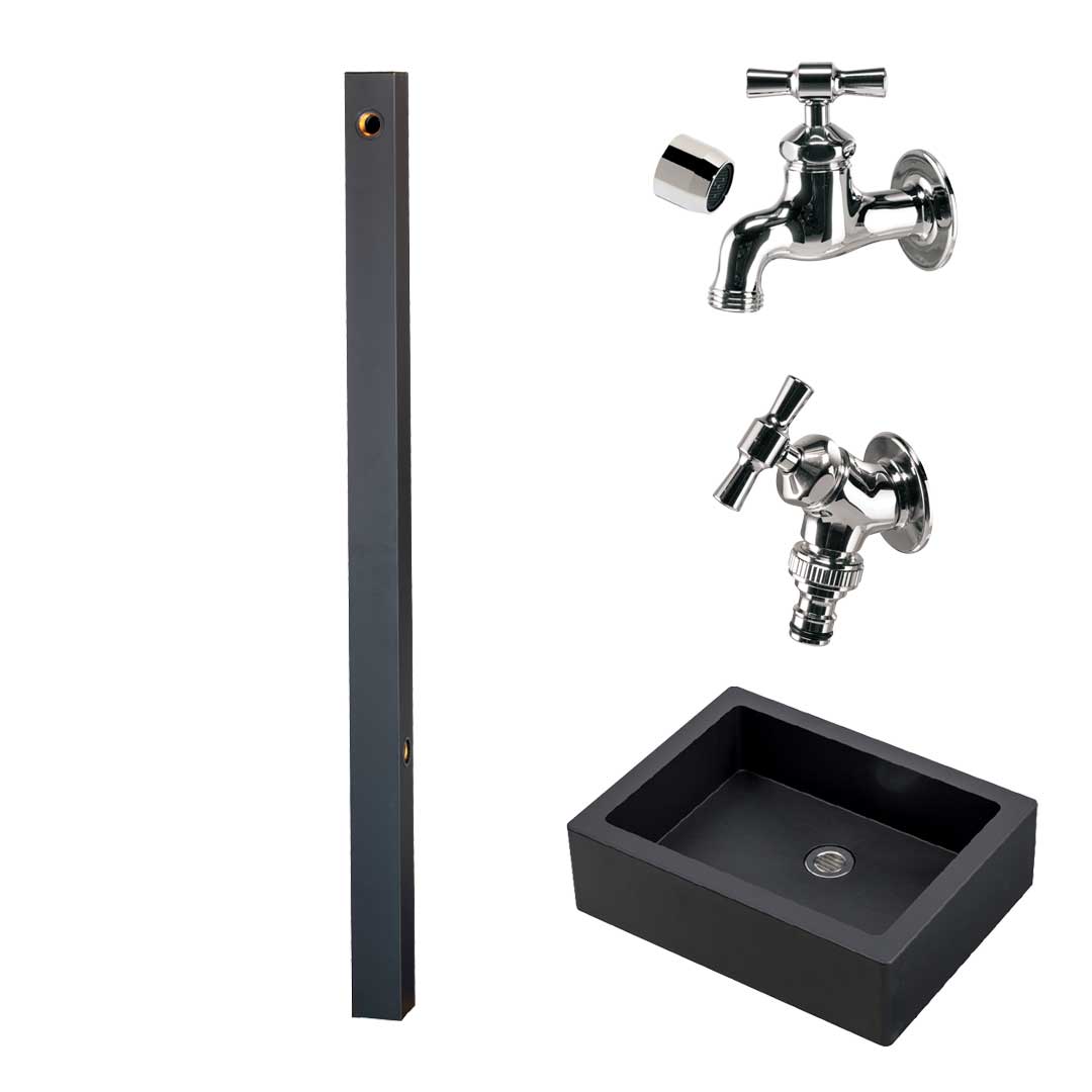 ウォータービュー コンビ コンビポール(2口) + 蛇口シルバー +