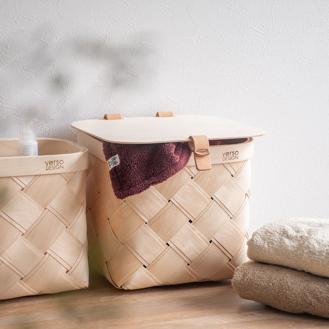 北欧インテリアポイント10倍』LASTU Basket + Lid S beige蓋付き