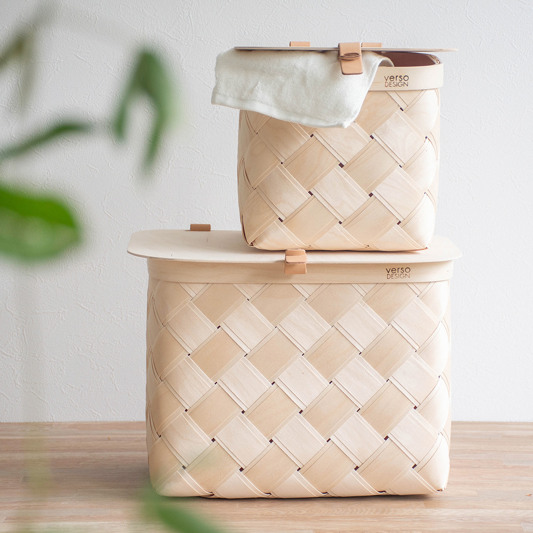 北欧インテリアポイント10倍』LASTU Basket + Lid S beige蓋付き