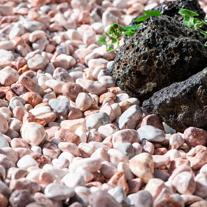 玉砂利 ピンク ガーデニング 砂利 庭 砂利敷き 庭石 砕石 エクステリア
