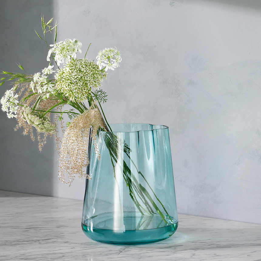 LSA International フラワーベース Lagoon ラグーン 花瓶 H24cm シー