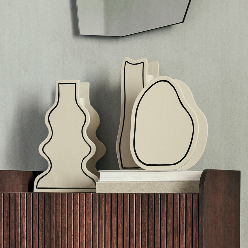 ferm LIVING ファームリビング 二次元アートの不思議な花瓶 ペースト