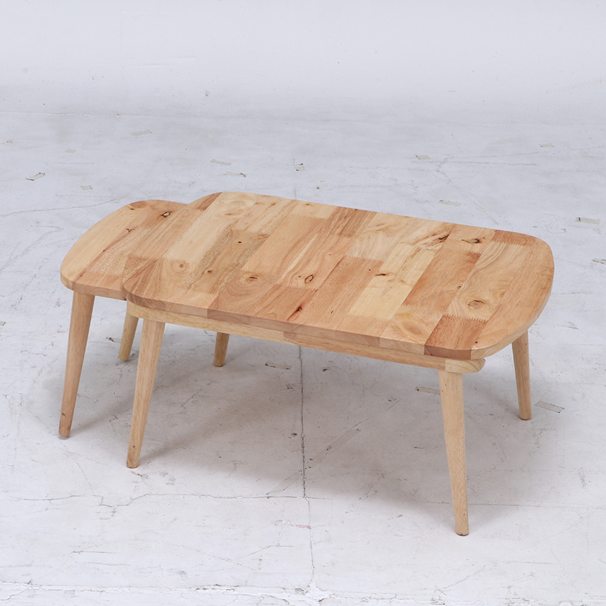 伸縮テーブル ローテーブル 天然木 北欧 Natural Signature 木製 伸縮