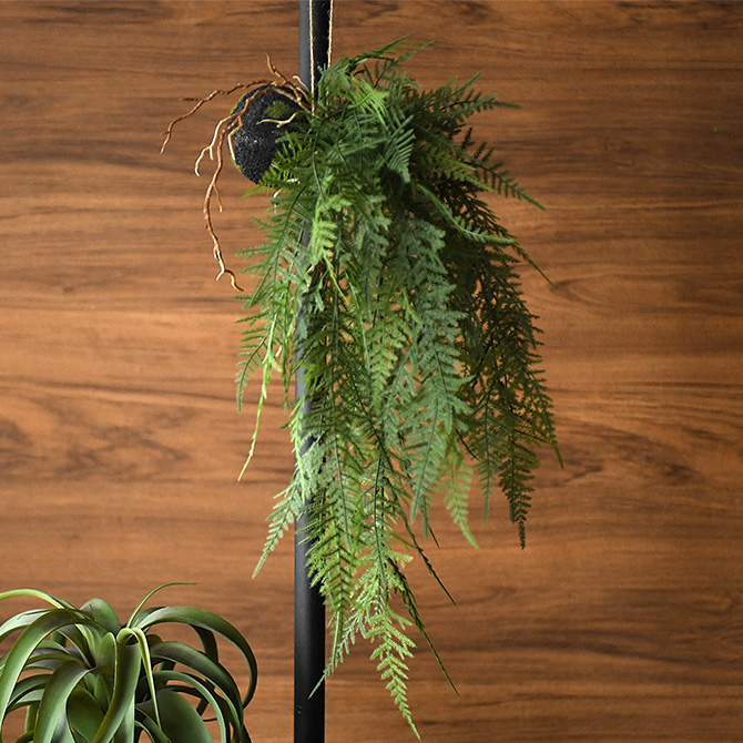 Brown. ブラウン フェイクグリーン ファーン ハンギングボール 53 観葉植物 造花 グリーン おしゃれ インテリア ディスプレイ 装飾 多肉植物 飾り 緑 