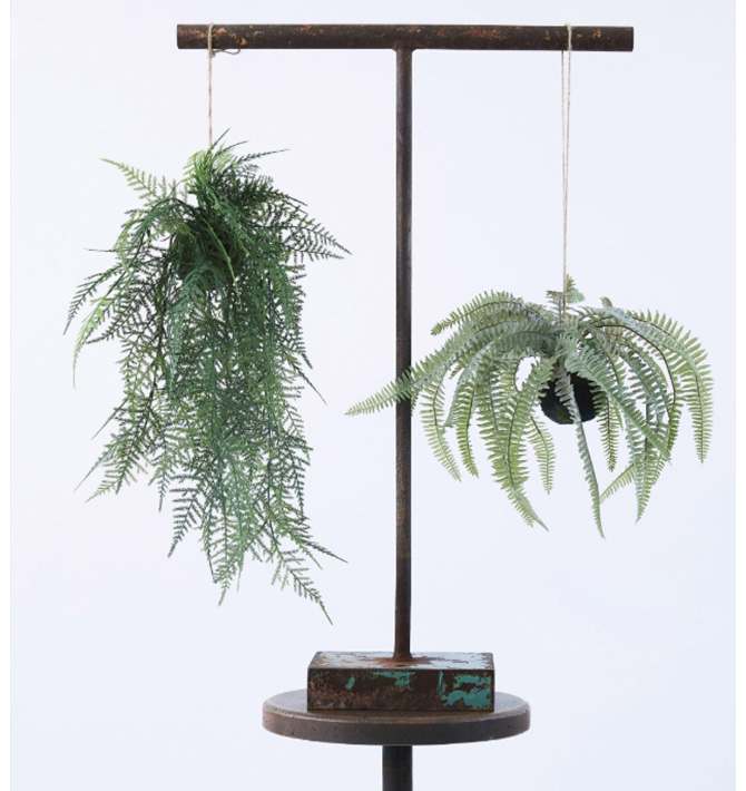 Brown. ブラウン フェイクグリーン ファーン ハンギングボール 53 観葉植物 造花 グリーン おしゃれ インテリア ディスプレイ 装飾 多肉植物 飾り 緑 