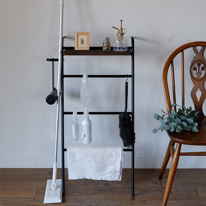 ラダーラック ラック 立て掛け オープンラック アイアン スリム