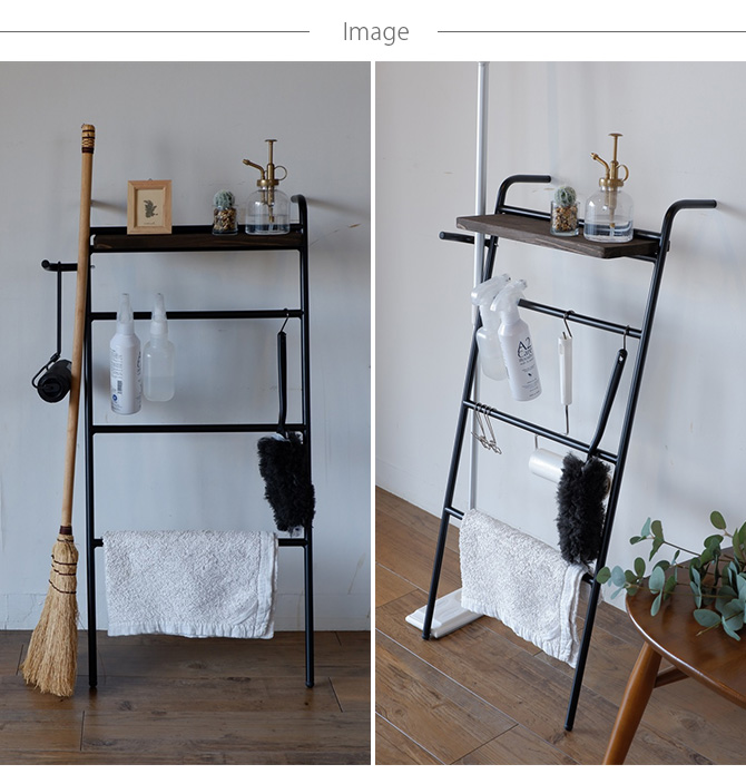 ラダーラック ラック 立て掛け オープンラック アイアン スリム