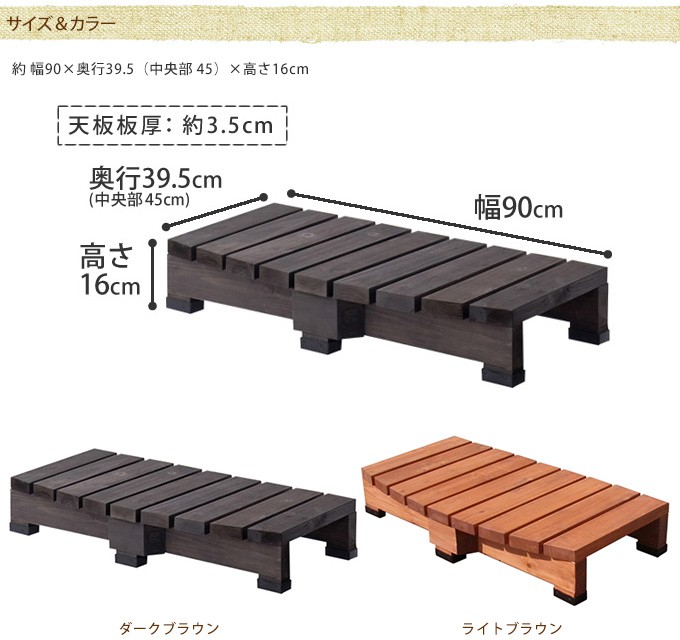 やすらぎの木製デッキ ステップW90 ウッドデッキ くつろぎ 縁台 休憩 小さい 楽しむ ガーデニング お庭 小型 ガーデン ステップ 