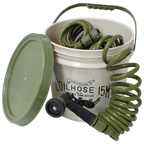 散水 ガン シャワー ヘッド 洗車 お掃除 洗浄 水まき 散水 水やり コイルホースバケツセット Mpg 3034 ガーデン用品屋さん 通販 Yahoo ショッピング