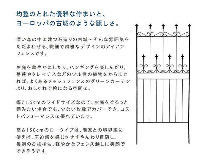ガーデンフェンス アイアン アンティーク スチール ガーデニング