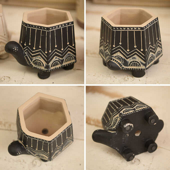 植木鉢 デザイン 寄せ植え 底穴あり カメ 亀 プランター おしゃれ 屋外