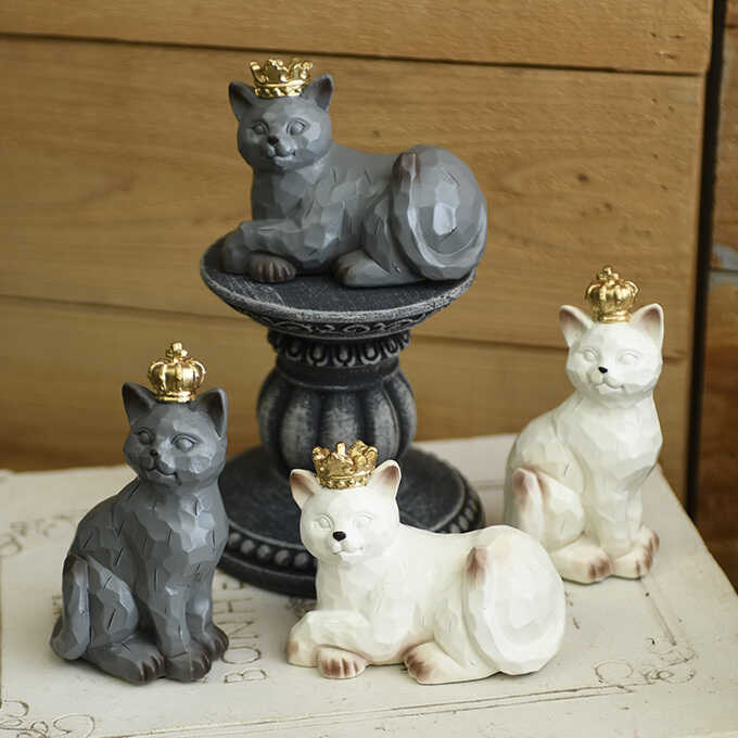 雑貨 かわいい 猫 置物 ptuD ガーデン雑貨 おしゃれ インテリア オブジェ 猫の王国 猫の王様