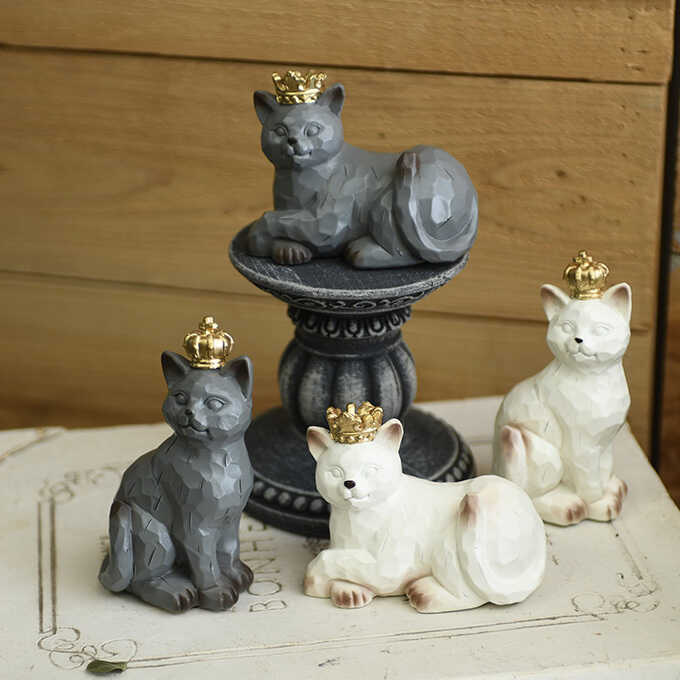 雑貨 かわいい 猫 置物 ptuD ガーデン雑貨 おしゃれ インテリア オブジェ 猫の王国 猫の王様