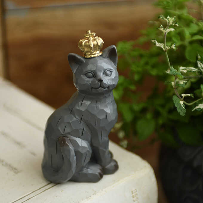 雑貨 かわいい 猫 置物 ガーデン雑貨 おしゃれ インテリア オブジェ 猫の王国 猫の王様
